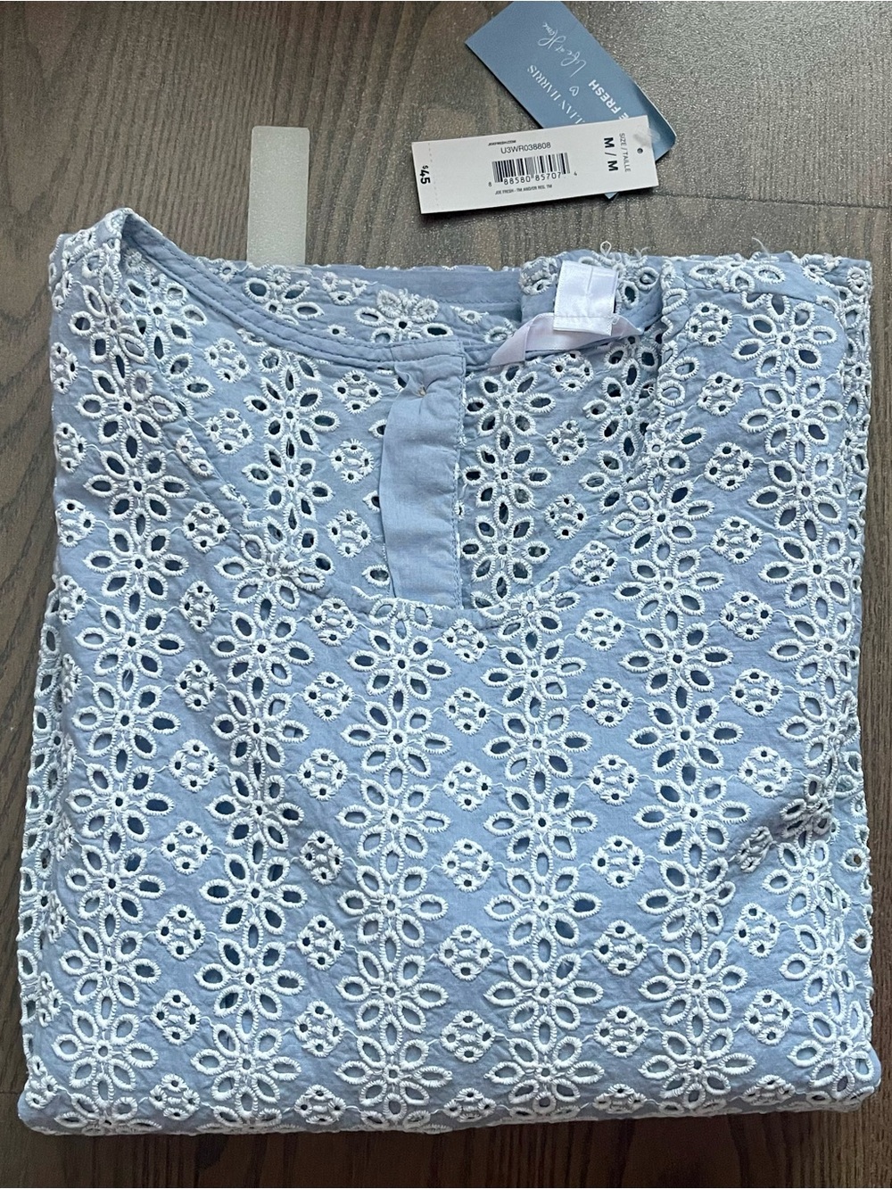 Jillian 💙 Life at Home Light Blue Eyelet Lace Top
